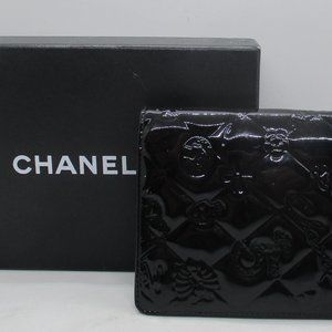 Chanel Icon Symbols Charms Patent Leather Wallet with Original Box